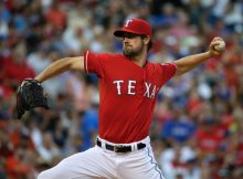 hamels by Rangers